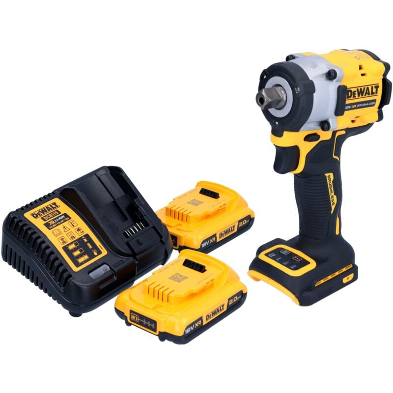 Dcf 922 D2 Clé à choc sans fil 18 v 406 Nm 1/2'' Brushless + 2x batterie 2,0 Ah + chargeur - Dewalt