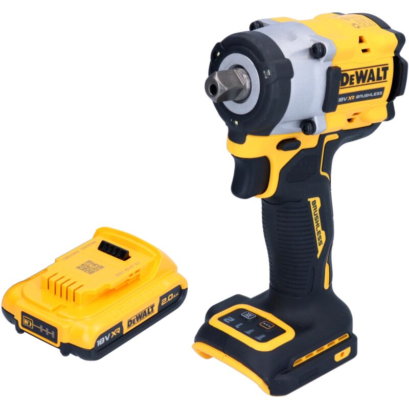 Dcf 922 n Clé à choc 18 v 406 Nm 1/2'' Brushless + 1x batterie 2,0 Ah - sans chargeur - Dewalt