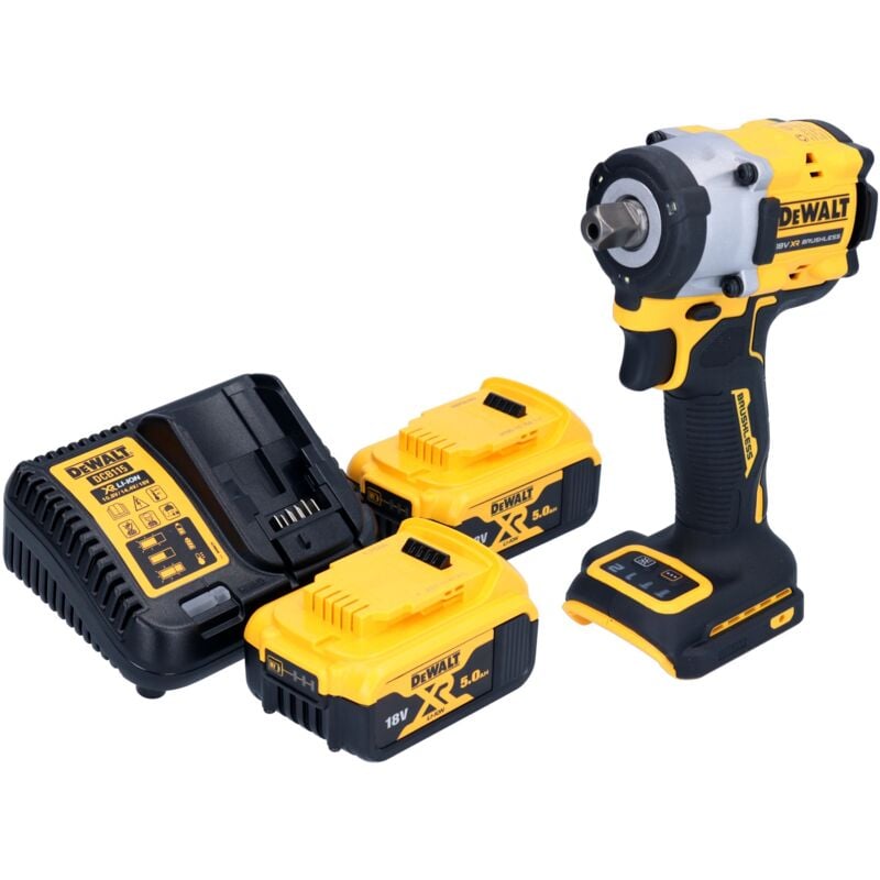 Dcf 922 P2 Clé à choc 18 v 406 Nm 1/2'' Brushless + 2x batterie 5,0 Ah + chargeur - Dewalt