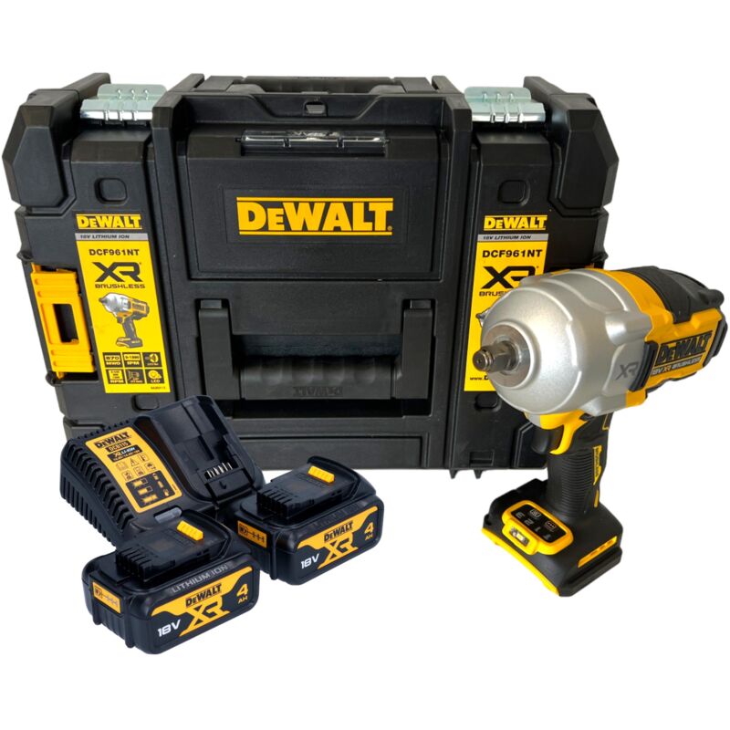 Dcf 961 M2T Clé à choc 18 v 1632 Nm 1/2'' Brushless + 2x batterie 4,0 Ah + chargeur + tstak - Dewalt