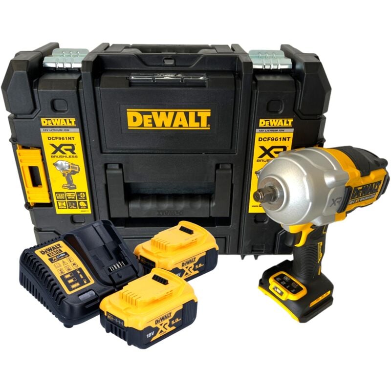 Dcf 961 P2T Clé à choc 18 v 1632 Nm 1/2'' Brushless + 2x batterie 5,0 Ah + chargeur + tstak - Dewalt