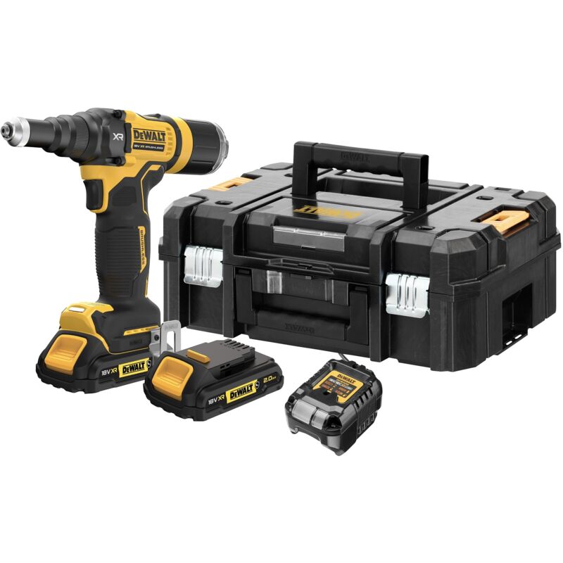 Rivettatrice a batteria 18V xr 4.8 mm 2 batterie 2...