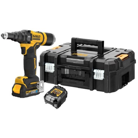 DeWalt DCF403E1T-GB 18v XR 3/16" (4.8mm) Brushless Riveter With 1 x 1.7Ah Compact Powerstack In TSTAK
