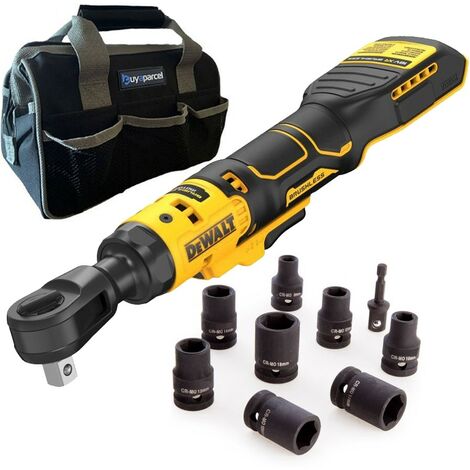 Dewalt DCF512N 18v XR 1/2"" Open Head Ratchet Variable Speed Bare + Sockets +Bag