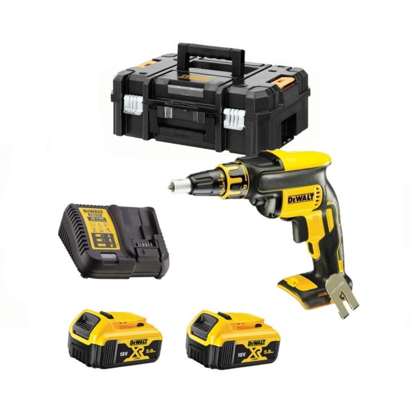 DCF620P2T-QW Set d'outils à batteries 18V - Visseuse plaques de plâtre (2x batterie 5.0Ah) dans tstak - Moteur sans charbon - Dewalt