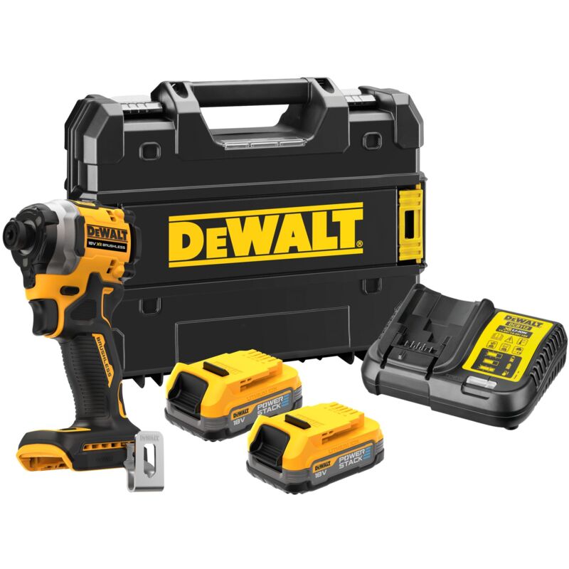 Image of Akku Schlagschrauber DCF850E2T 18V 1/4', 2x1,7 Powerstack Akkus, Lader - Dewalt