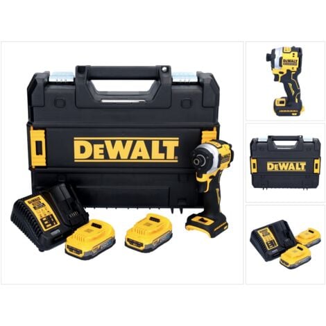 DeWalt DCF850E2T Visseuse à choc sans fil 205Nm 1/4" 18V Brushless + 2x Batteries 1,7Ah + Chargeur + Coffret TSTAK