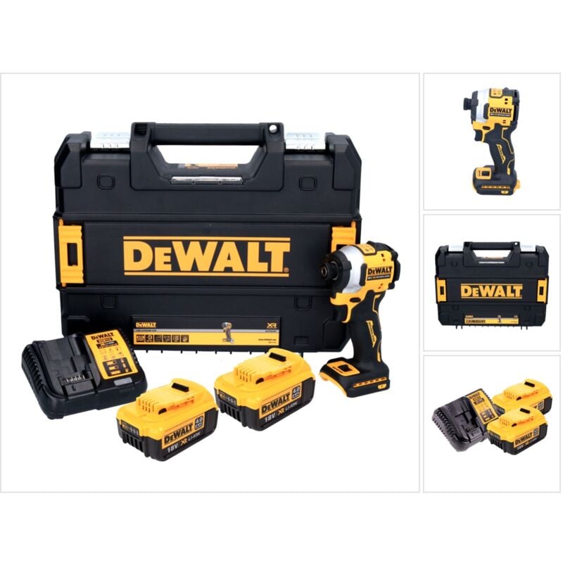 DeWalt DCF850M2 Visseuse à choc sans fil 205Nm 1/4" 18V Brushless + 2x Batteries 4,0Ah + Chargeur + Coffret TSTAK