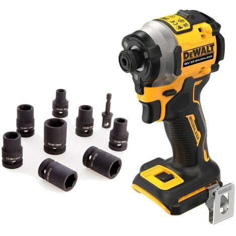 Dewalt DCF850N 18v XR Brushless Compact Impact Driver Bare + 9pc Socket Wrench