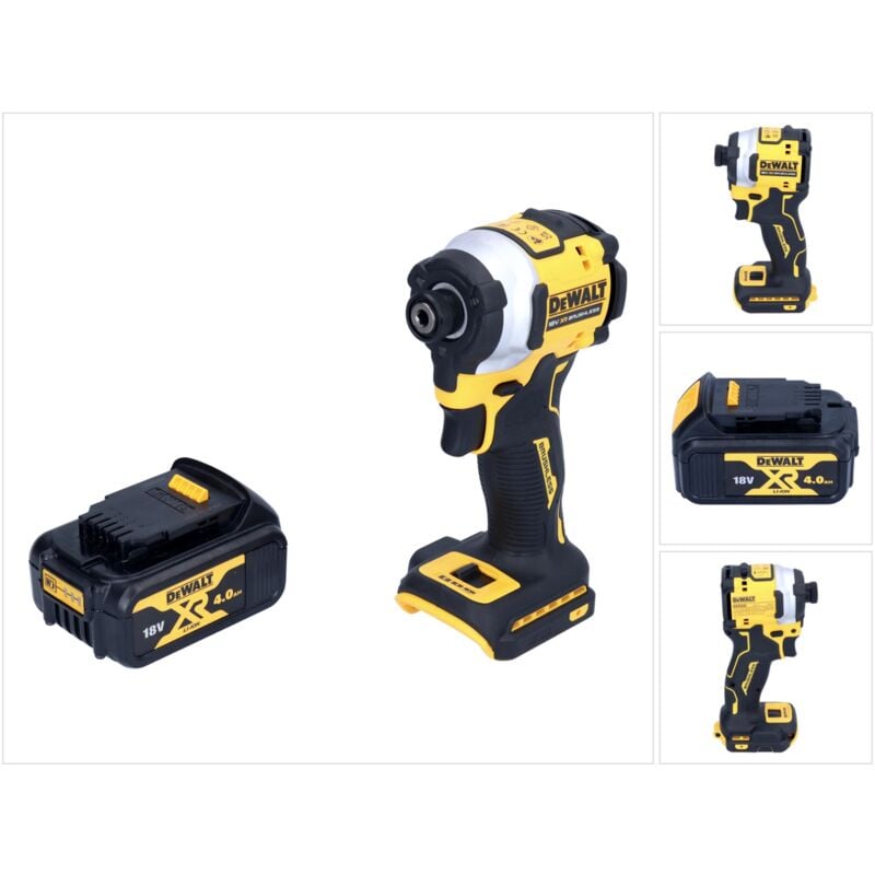 DCF850N Visseuse à chocs sans fil 205Nm 1/4' 18V sans balais + 1x Batterie 4,0Ah - sans chargeur - Dewalt