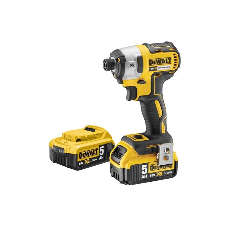 DCF887P2 kit 18V Brushless Impact Driver with 2 x 5.0Ah Batteries, Charger & Carry Case - Dewalt