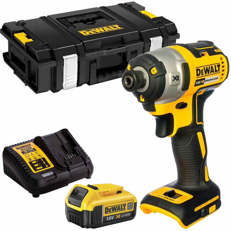 DCF887N 18V Brushless Impact Driver with 1 x 4.0Ah Battery Charger & Case - Dewalt