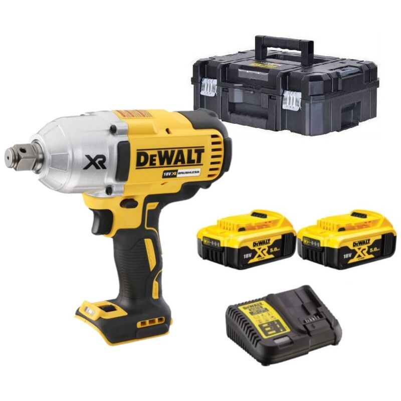 Dewalt - DCF897P2T-QW Visseuse a chocs 3/4' 18V - 950Nm - 18V - 2 x 5.0Ah Batreries + chargeur en Tstak