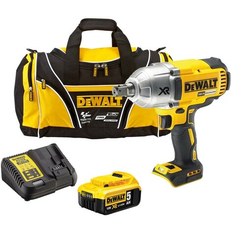 Dewalt DCF899P1 XR 18v High Torque Impact Wrench 1/2"" 1 x 5.0ah Batt Charger Bag