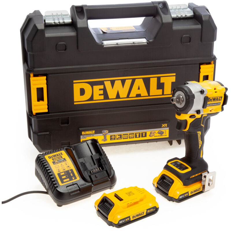 Dewalt - 18v xr DCF922D2T Brushless 1/2 Compact Torque Wrench Detent Pin - 2x 2ah