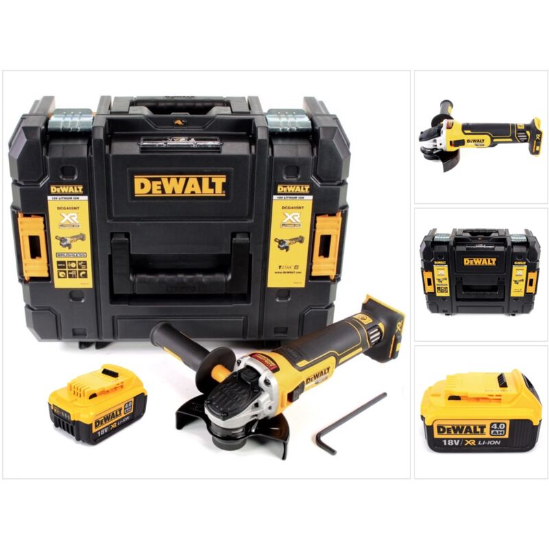 DeWalt DCG 405 18 V 125 mm Meuleuse sans fil Brushless avec boîtier TStak + 1x Batterie 5 Ah sans Chargeur