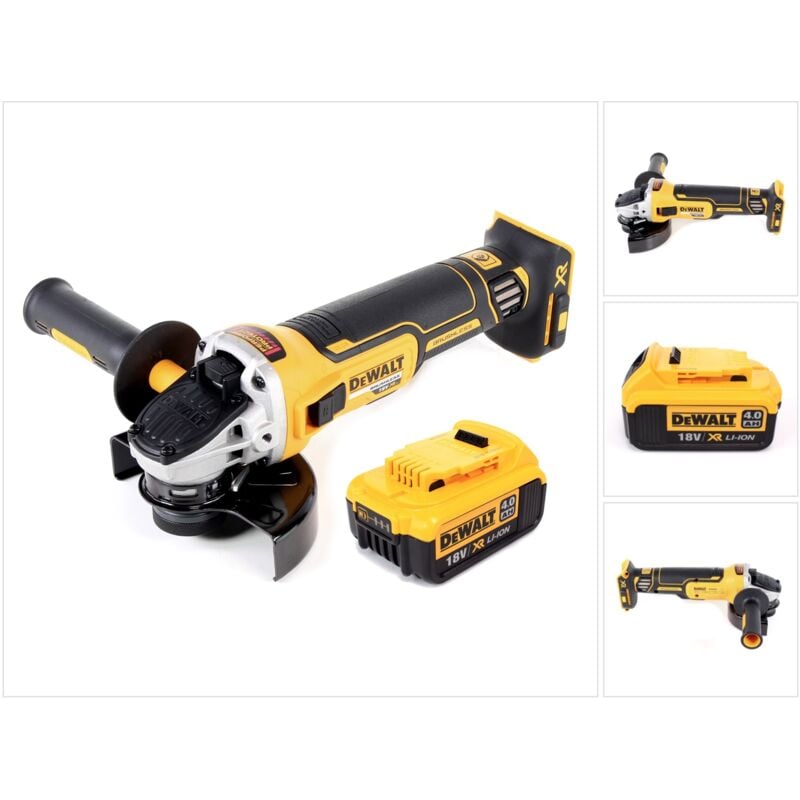 Dcg 405 n Meuleuse d'angle sans fil 18V 125mm Brushless + 1x batterie 4,0Ah - sans chargeur - Dewalt