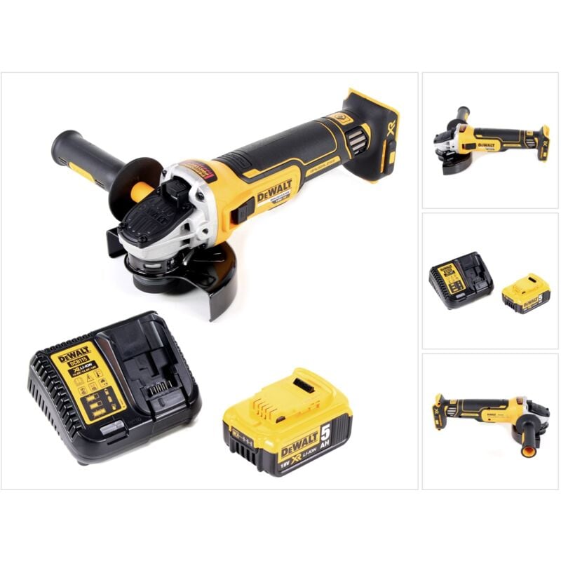 Dcg 405 P1 Meuleuse d'angle sans fil 18V 125mm Brushless + 1x Batterie 5,0Ah + Chargeur - Dewalt