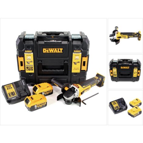 Mini-Winkelschleifer DeWALT DCG405P2 (2 x 5,0 Ah + DCB115 + TSTAK II)