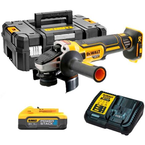Dewalt DCG405H1T-QW Set meuleuse d'angle Li-Ion 18V XR (1 x batterie Powerstack 5.0Ah) dans TSTAK - 125mm - moteur brushless