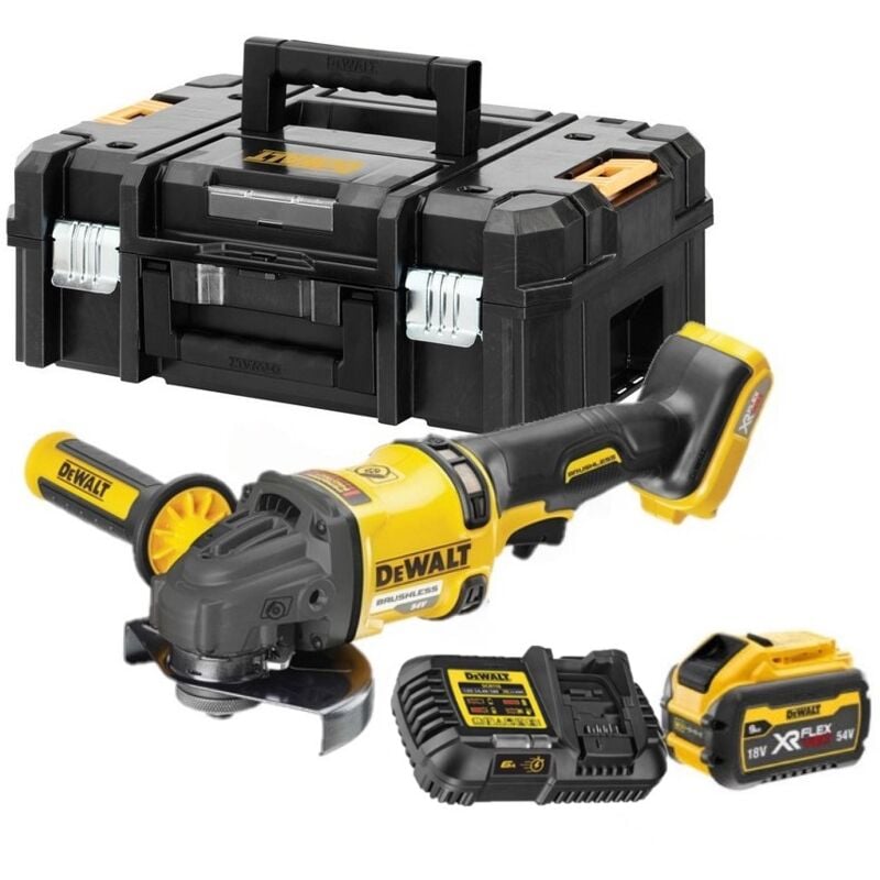 DCG418X1-QW Meuleuse xr - 125mm - 54V - xr Flexvolt - 1 x 9,0 Ah + chargeur en T-Stak - Dewalt