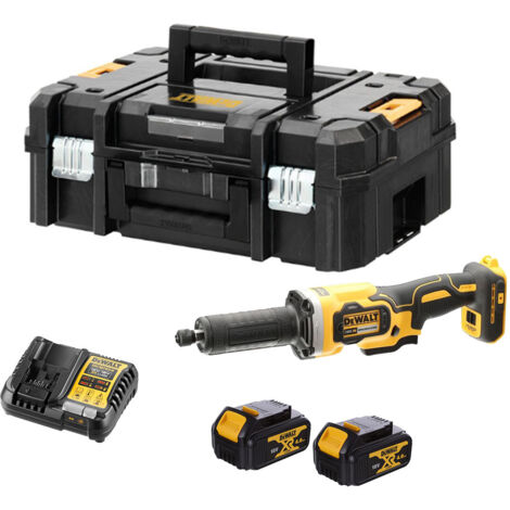 DeWALT DCG426M2 18V XR Brushless Die Grinder Kit - 2x 4Ah Batteries, Charger & TSTAK II Case
