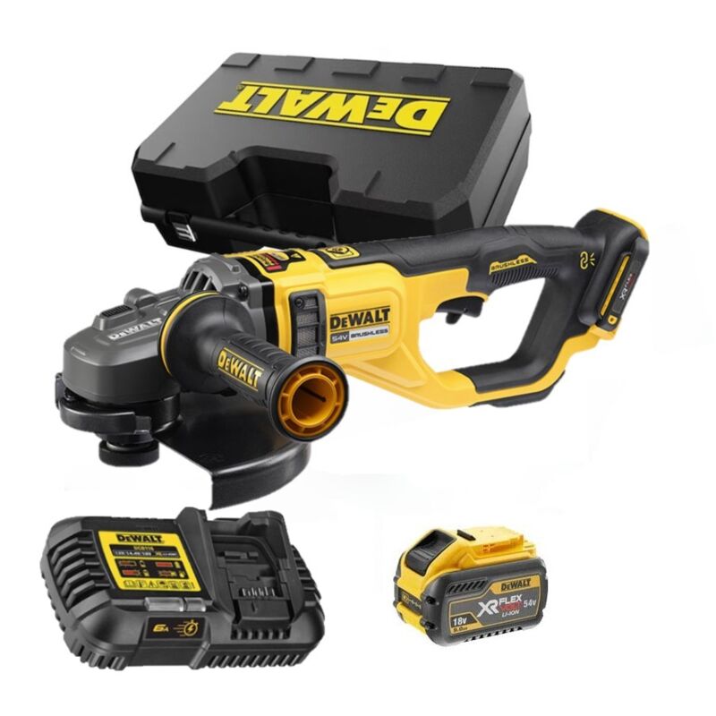 Dewalt DCG460X1-QW Meuleuse d'angle sans fil 54V 230mm – 1X9.0Ah Batterie FlexVolt + chargeur en coffret