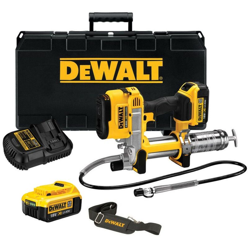 DCGG571M2 18v xr Cordless Li-Ion Grease Gun + 2 x 4.0Ah Battery, Case - Dewalt