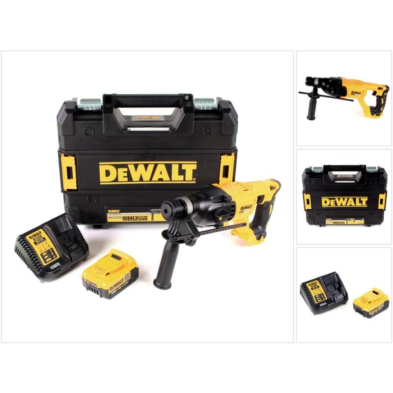 Dch 133 M1 Marteau combiné sans fil 18V 2,6J sds plus Brushless + 1x batterie 4,0Ah + chargeur + tstak - Dewalt