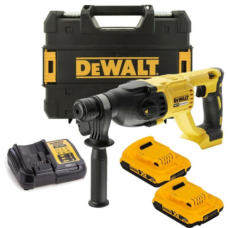 DCH133D2 18v sds+ Brushless Hammer sds Drill 2 x 2.0ah Battery Tstak Case - Dewalt