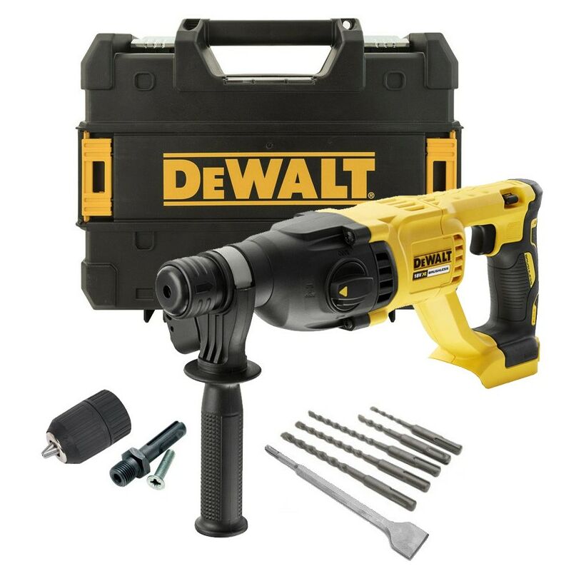 DCH133N 18v Brushless sds Hammer Drill 3 Mode Bare + Tstak + Chuck +Bits - Dewalt