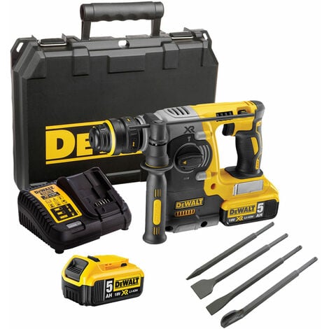 Dewalt DCH273P2 18V SDS+ Rotary Hammer Drill Brushless with 4 Piece Chisel Set:18V