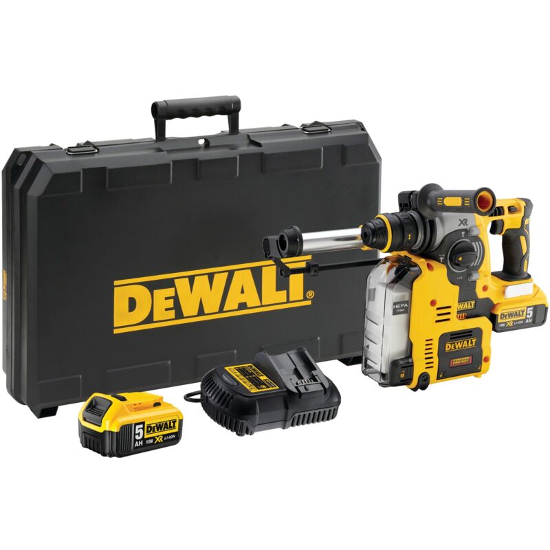 DeWALT DCH275P2 Perforateur burineur fil SDS plus 18V 5Ah Système d'aspiration