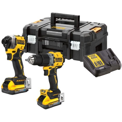 DeWALT DCK2050H2T-GB 18V XR Brushless Compact Twin Kit With 2x 5Ah Powerstack Batteries