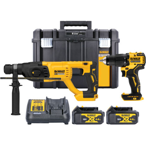 Dewalt DCK2070M2T 18v XR Brushless SDS + Combi Twin Kit DCD709 + DCH133 2x4ah