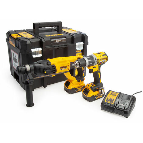 DEWALT DCK2071P2T 18V Sds+ And Combi Drill Twin Pack