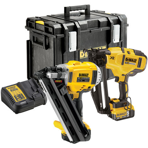 Dewalt DCK264P2 18V Brushless Nailer Twin Pack with 2 x 5.0Ah Batteries & Charger in Case