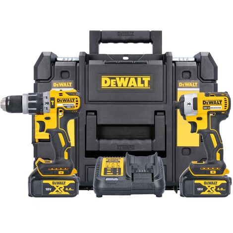 DeWalt DCK266M2T 18V XR Brushless Combi & Impact Driver Twin Pack With 2 x 4.0Ah Batteries, Charger & Case