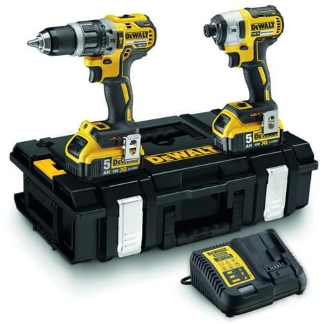 Dewalt DCK266P2 18V Brushless Twin Kit with 2 x 5.0Ah Batteries & Charger in Toolbox