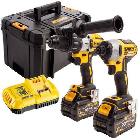 main image of "DeWalt DCK276T2T 18v Combi Drill and Impact Driver XR Brushless Kit 2 x 6.0Ah in T-STAK"