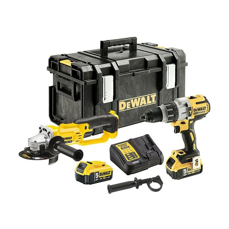 Dewalt DCK278P2 XR 18V DCD996 Brushless Combi Drill + DCG412 Angle Grinder +5ah