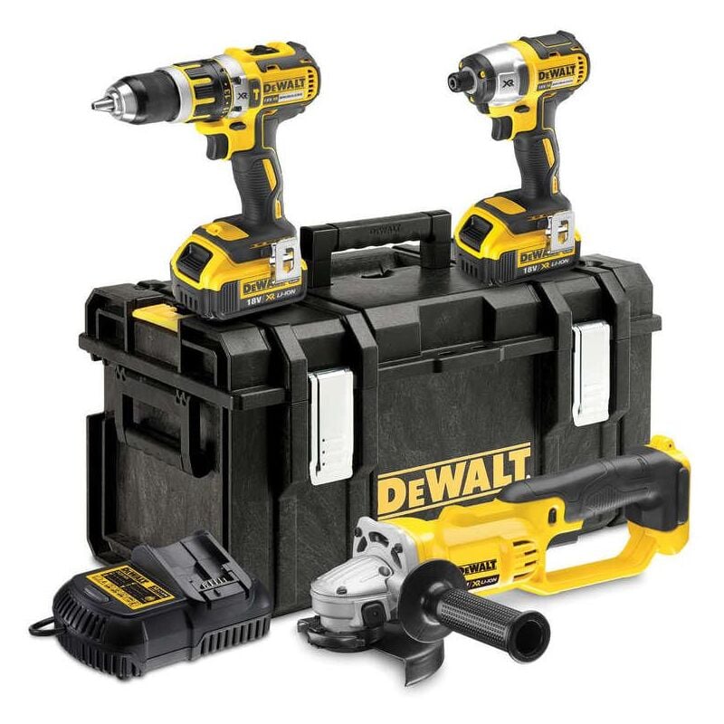 DCK382M2-GB 18v 3 Pce Brushless Twin Kit plus Grinder - Dewalt