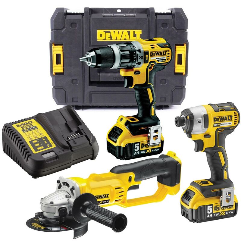 DCK383P2T 18v xr Brushless Kit DCD796 Drill DCF887 Impact DCG412 Grinder - Dewalt