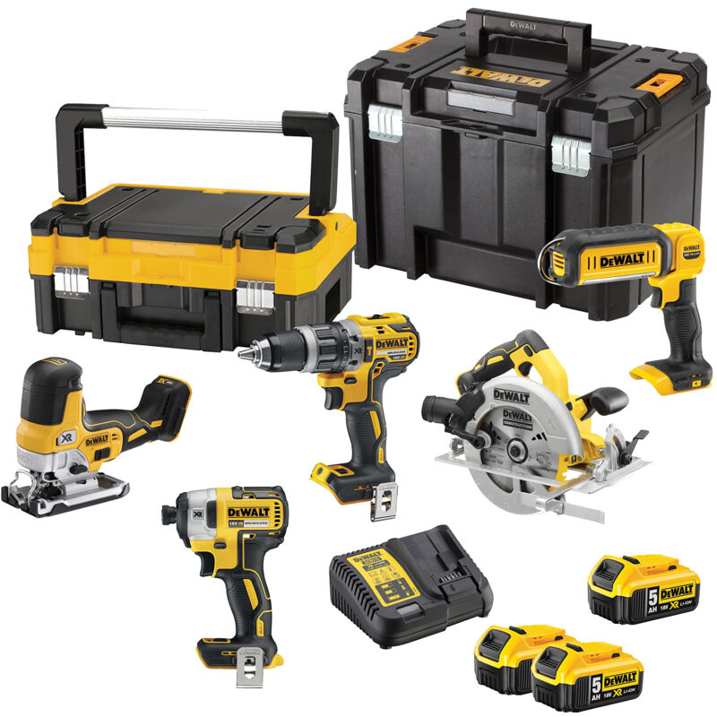 Dewalt Dck500p3t-Qw 18v Xr Kit De Machines 5 Pièces Tstak