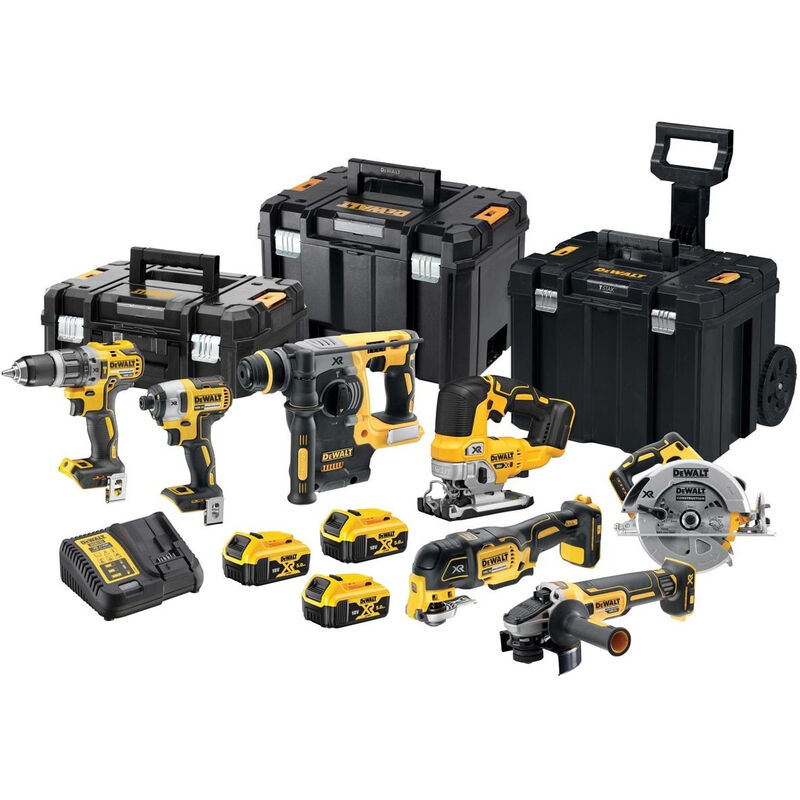 

DeWALT DCK755P3T 18V Litio-Ion Juego combinado de 8 pzas (3 baterías de 5.0Ah) en TSTAK - sin escobillas