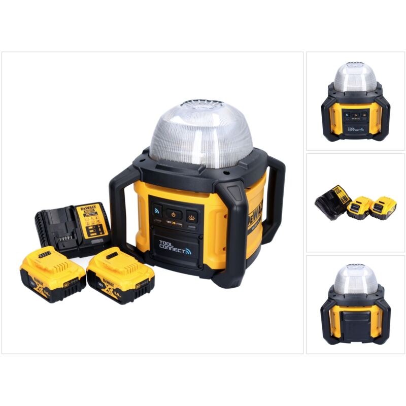 DeWalt DCL 074 P2 Akku Baustellenstrahler Strahler 18 V 5000 lm 4000 Kelvin + 2x Akku 5,0 Ah + Ladegerät