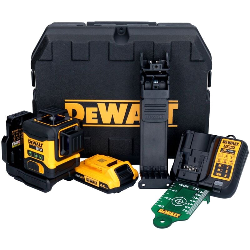 Dewalt - dcle 34031 D1 Laser à ligne sans fil 18 v 3x 360 grn + 1x batterie 2,0 Ah + chargeur + Coffret