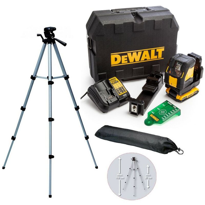 DCLE34021D1 xr Compact Cross Line Green Laser 18V 1x2.0Ah Li-ion + Tripod - Dewalt