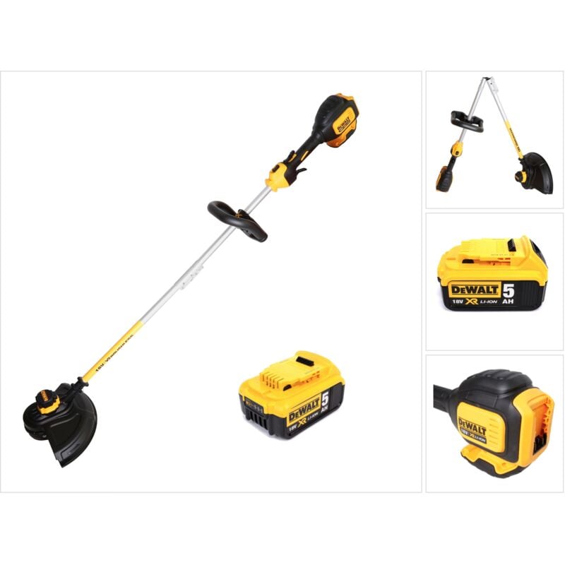 Dcm 561 pbs 18 v Brushless Li-Ion Coupe-bordures sans fil + 1x Batterie dcb 184 5,0 Ah - sans chargeur - Dewalt