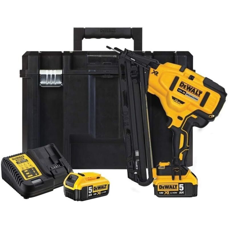 Image of Dewalt - DCN650P2 Akku Nagler Stiftnagler bürstenlos 15 Gauge 32-63mm 18V 2x 5Ah Koffer tstak